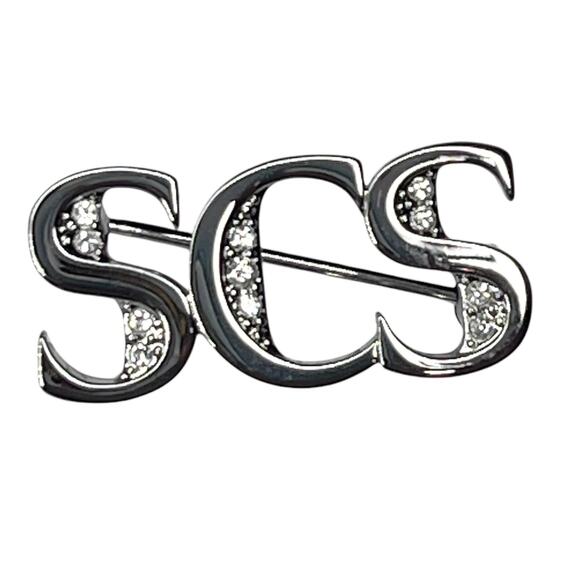 Vintage Swarovski Crystal & Silver SCS BROOCH 1" Tack Pin / Pendant 2013 Members - Picture 1 of 5